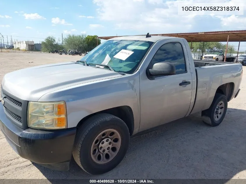 2008 Chevrolet Silverado 1500 Work Truck VIN: 1GCEC14X58Z318374 Lot: 40499528