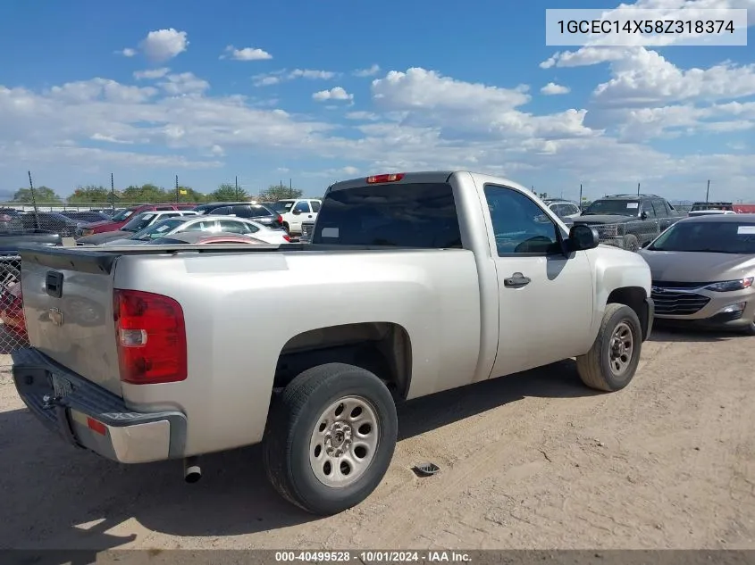 2008 Chevrolet Silverado 1500 Work Truck VIN: 1GCEC14X58Z318374 Lot: 40499528