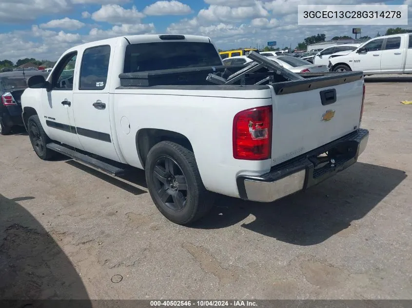 2008 Chevrolet Silverado 1500 Ls VIN: 3GCEC13C28G314278 Lot: 40502546