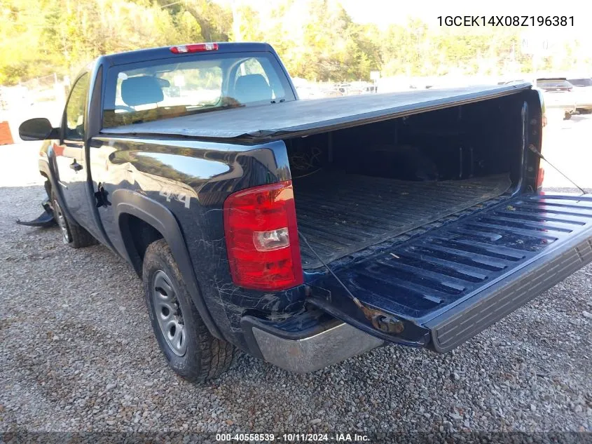 2008 Chevrolet Silverado 1500 Work Truck VIN: 1GCEK14X08Z196381 Lot: 40558539