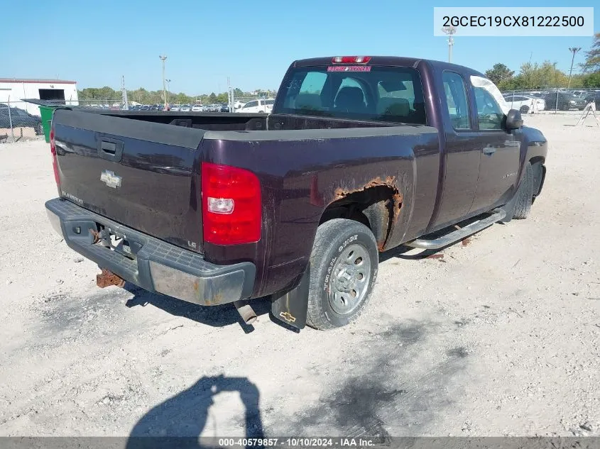 2008 Chevrolet Silverado 1500 Work Truck VIN: 2GCEC19CX81222500 Lot: 40579857