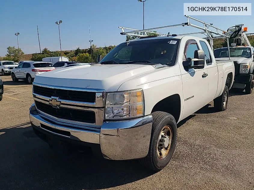 2008 Chevrolet Silverado 2500Hd Work Truck VIN: 1GCHK29K78E170514 Lot: 40588994