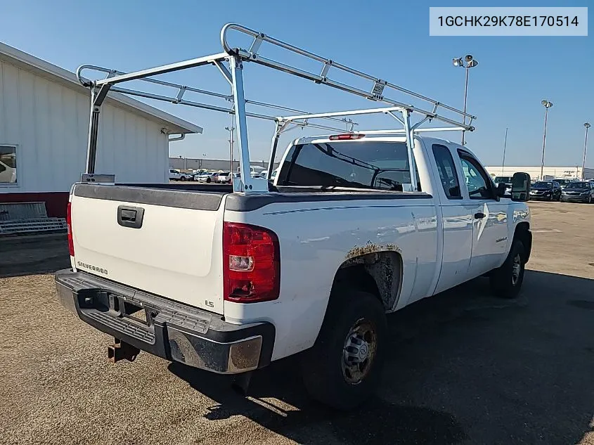 2008 Chevrolet Silverado 2500Hd Work Truck VIN: 1GCHK29K78E170514 Lot: 40588994