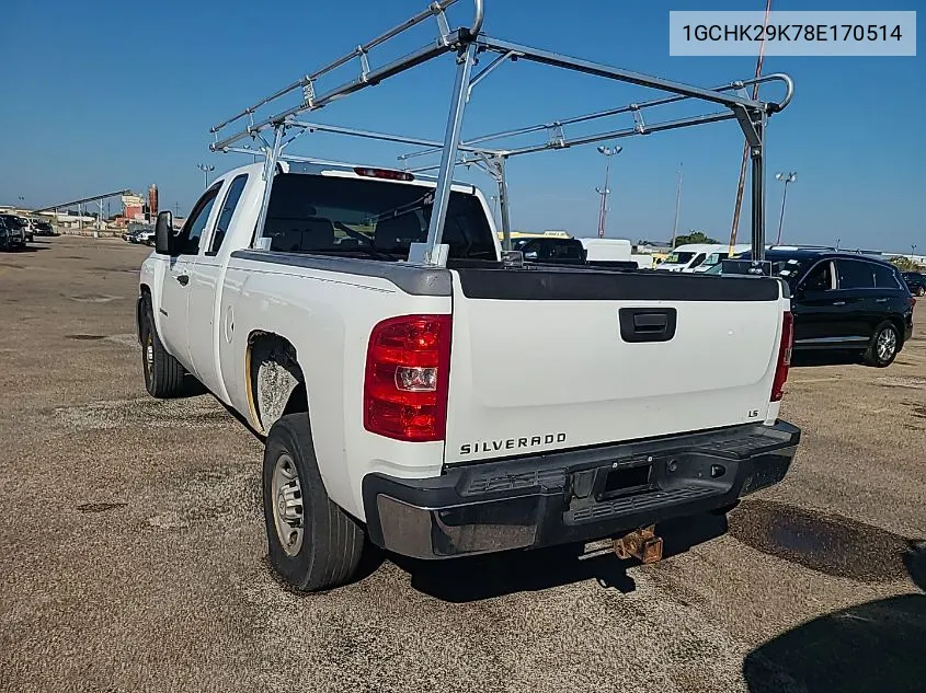 2008 Chevrolet Silverado 2500Hd Work Truck VIN: 1GCHK29K78E170514 Lot: 40588994