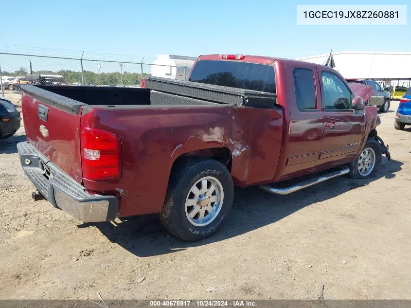 2008 Chevrolet Silverado 1500 Lt1 VIN: 1GCEC19JX8Z260881 Lot: 40678917