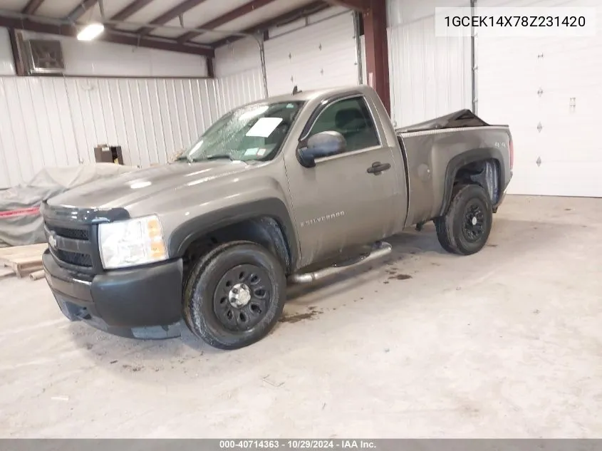 2008 Chevrolet Silverado 1500 Work Truck VIN: 1GCEK14X78Z231420 Lot: 40714363