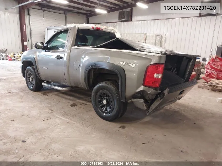 2008 Chevrolet Silverado 1500 Work Truck VIN: 1GCEK14X78Z231420 Lot: 40714363