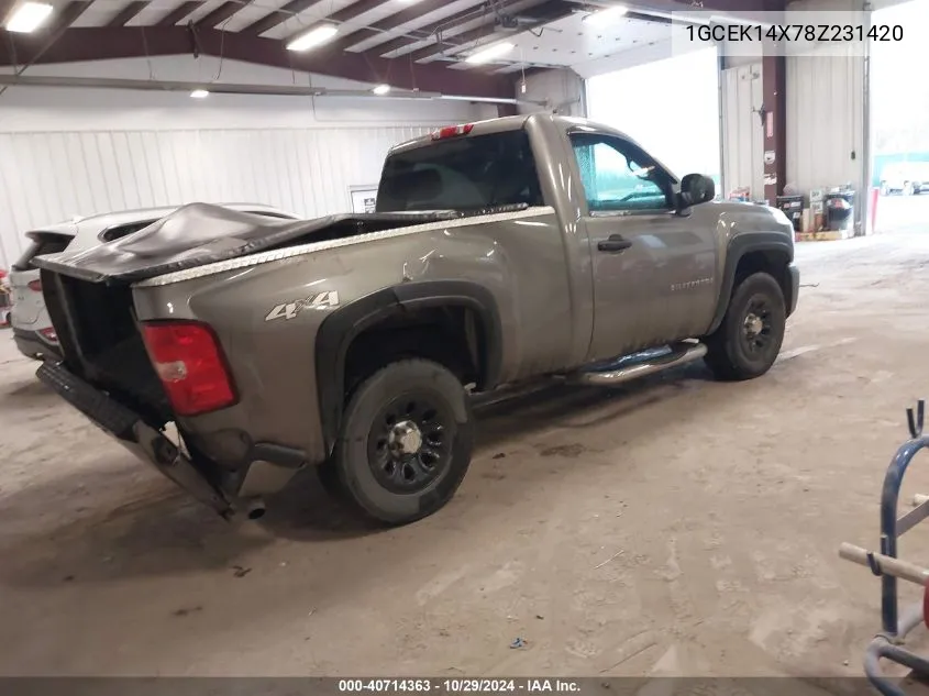 2008 Chevrolet Silverado 1500 Work Truck VIN: 1GCEK14X78Z231420 Lot: 40714363