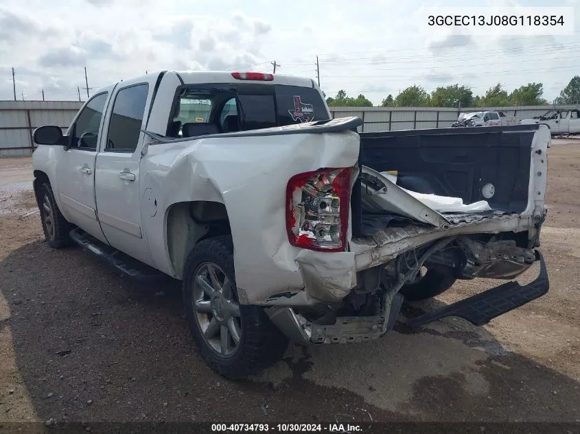 2008 Chevrolet Silverado 1500 Ltz VIN: 3GCEC13J08G118354 Lot: 40734793