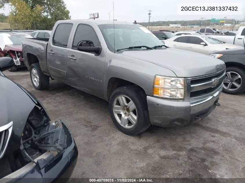 2008 Chevrolet Silverado 1500 Lt1 VIN: 2GCEC13J381337432 Lot: 40759075