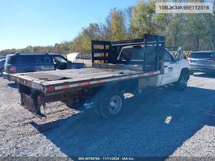 2008 Chevrolet Silverado 3500Hd Cl VIN: 1GBJK34K98E112018 Lot: 40765764