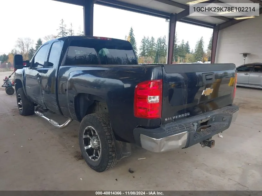 2008 Chevrolet Silverado 2500Hd Work Truck VIN: 1GCHK29K78E102214 Lot: 40814366