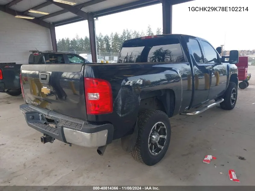 2008 Chevrolet Silverado 2500Hd Work Truck VIN: 1GCHK29K78E102214 Lot: 40814366