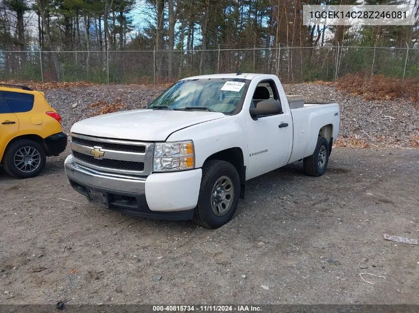 2008 Chevrolet Silverado Work Truck VIN: 1GCEK14C28Z246081 Lot: 40815734