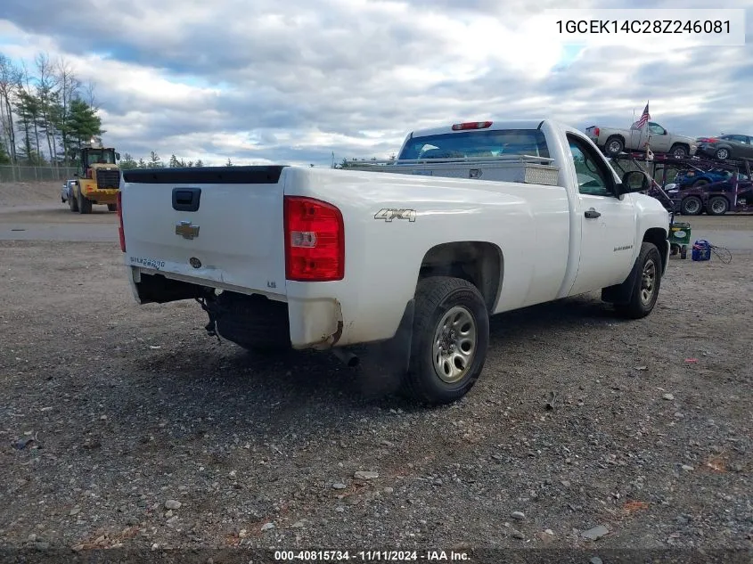 2008 Chevrolet Silverado Work Truck VIN: 1GCEK14C28Z246081 Lot: 40815734