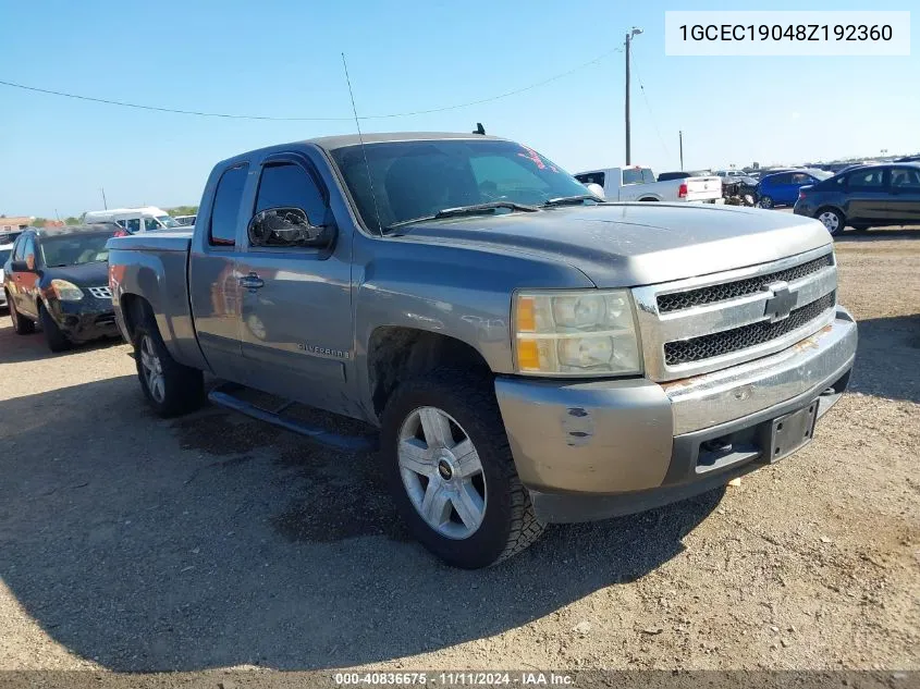 2008 Chevrolet Silverado 1500 Lt1 VIN: 1GCEC19048Z192360 Lot: 40836675