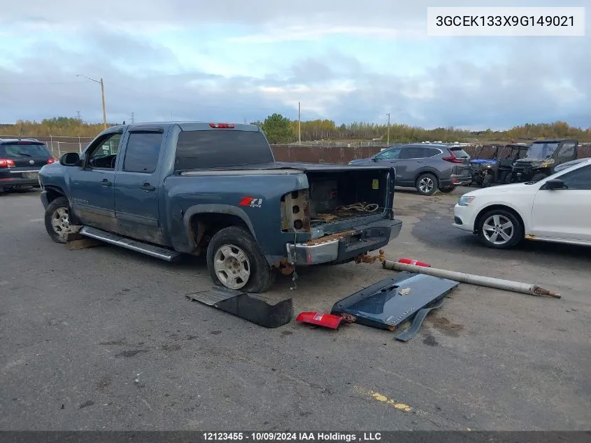 2009 Chevrolet Silverado 1500 VIN: 3GCEK133X9G149021 Lot: 12123455