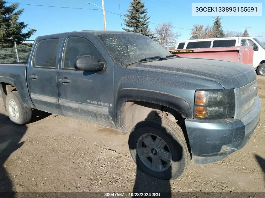 2009 Chevrolet Silverado K1500 VIN: 3GCEK13389G155691 Lot: 30047567