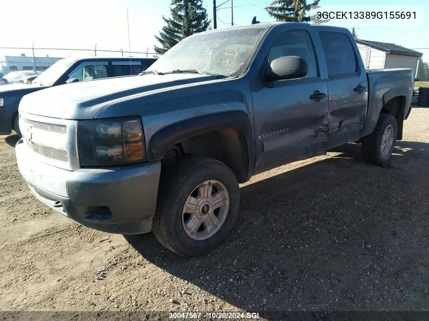 2009 Chevrolet Silverado K1500 VIN: 3GCEK13389G155691 Lot: 30047567