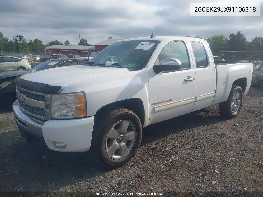 2GCEK29JX91106318 2009 Chevrolet Silverado 1500 Lt