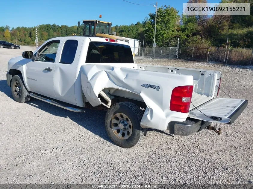 2009 Chevrolet Silverado K1500 VIN: 1GCEK19089Z155221 Lot: 40296297