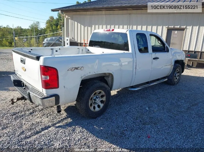 2009 Chevrolet Silverado K1500 VIN: 1GCEK19089Z155221 Lot: 40296297