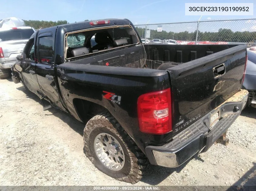 2009 Chevrolet Silverado 1500 Lt VIN: 3GCEK23319G190952 Lot: 40390089