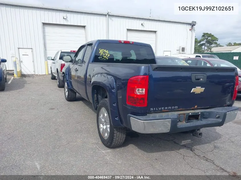 2009 Chevrolet Silverado 1500 Work Truck VIN: 1GCEK19J99Z102651 Lot: 40469437