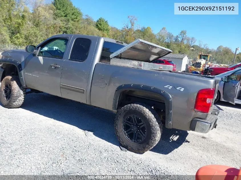 1GCEK290X9Z151192 2009 Chevrolet Silverado 1500 Lt