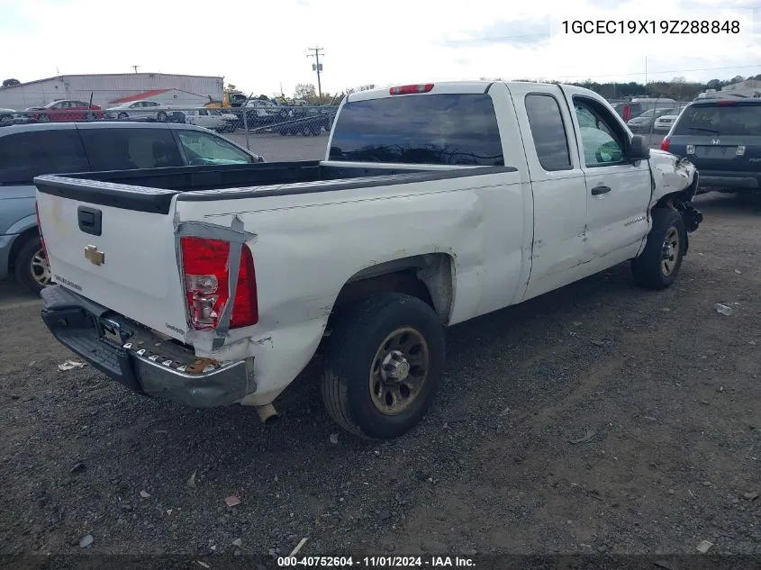 2009 Chevrolet Silverado 1500 Work Truck VIN: 1GCEC19X19Z288848 Lot: 40752604