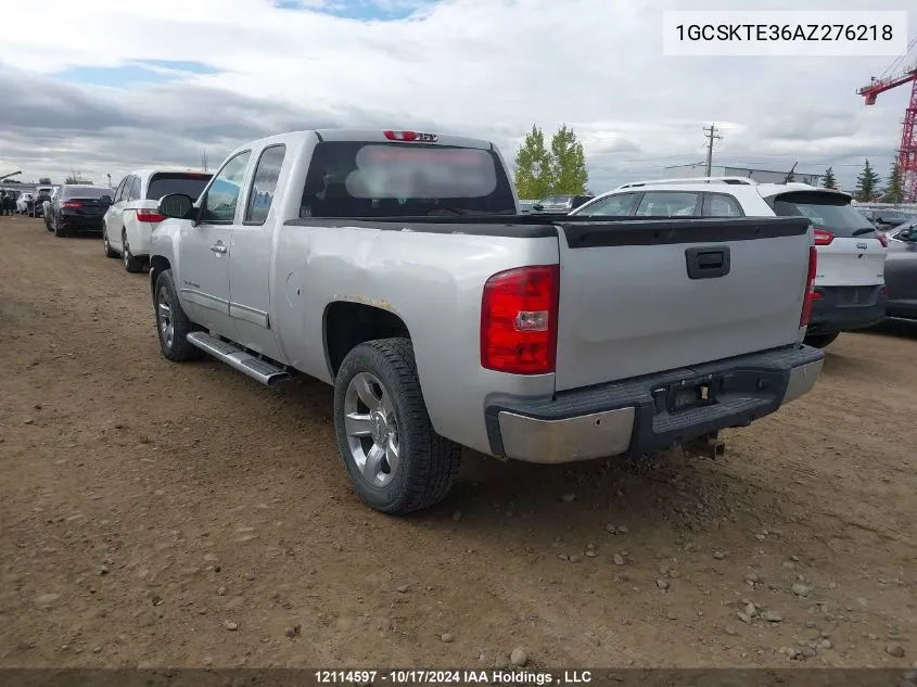 2010 Chevrolet Silverado 1500 VIN: 1GCSKTE36AZ276218 Lot: 12114597