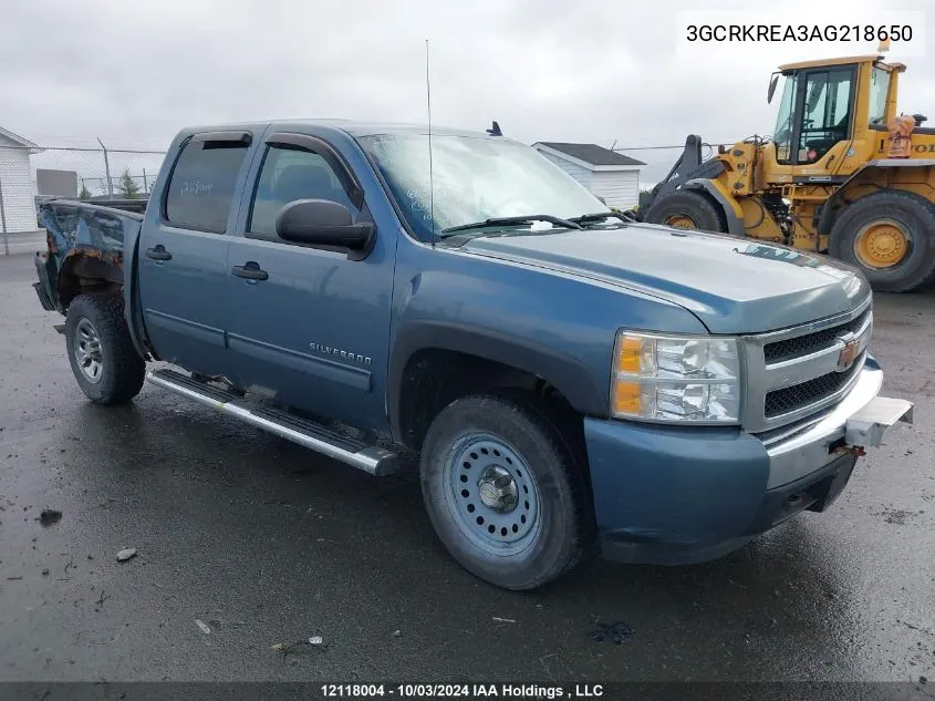 2010 Chevrolet Silverado 1500 VIN: 3GCRKREA3AG218650 Lot: 12118004