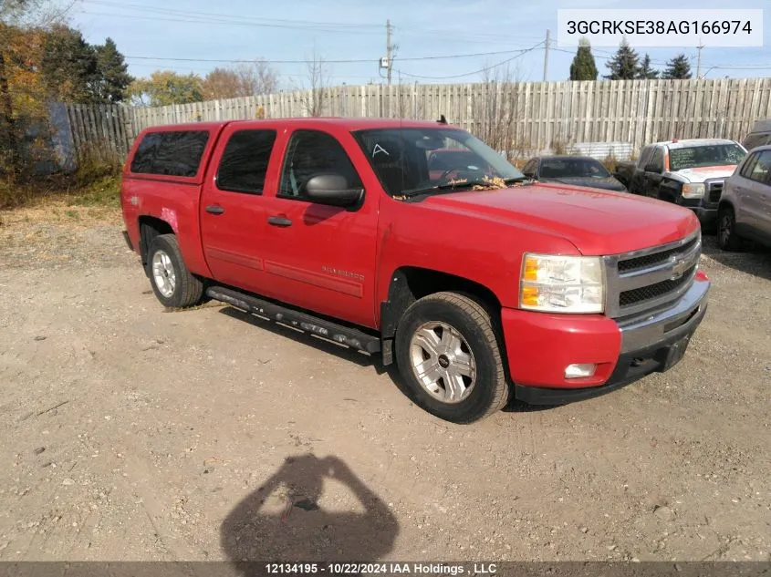 2010 Chevrolet Silverado K1500 Lt VIN: 3GCRKSE38AG166974 Lot: 12134195