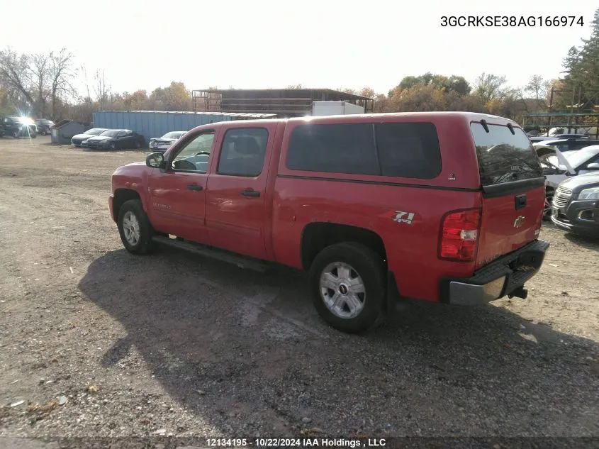 2010 Chevrolet Silverado K1500 Lt VIN: 3GCRKSE38AG166974 Lot: 12134195