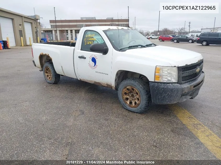 2010 Chevrolet Silverado 1500 Wt VIN: 1GCPCPEX1AZ122965 Lot: 20181229