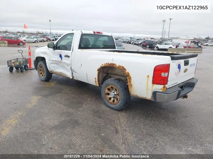 2010 Chevrolet Silverado 1500 Wt VIN: 1GCPCPEX1AZ122965 Lot: 20181229