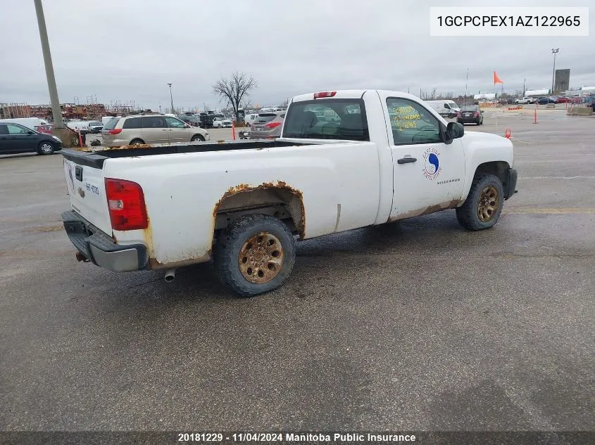 2010 Chevrolet Silverado 1500 Wt VIN: 1GCPCPEX1AZ122965 Lot: 20181229