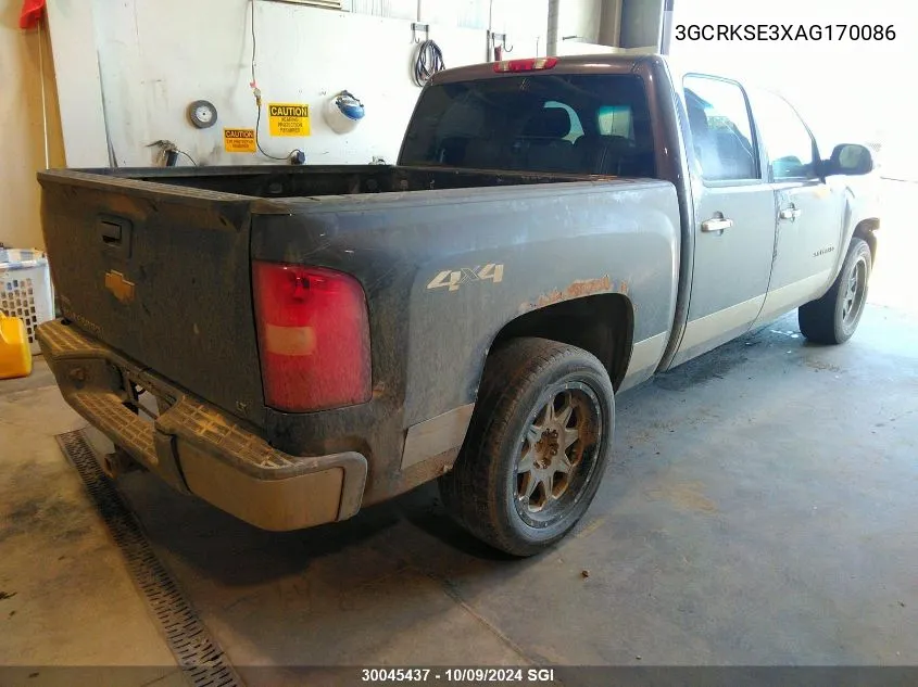 2010 Chevrolet Silverado K1500 Lt VIN: 3GCRKSE3XAG170086 Lot: 30045437