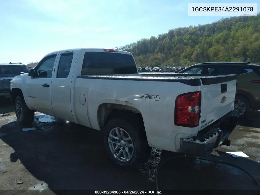 2010 Chevrolet Silverado 1500 Work Truck VIN: 1GCSKPE34AZ291078 Lot: 39284965