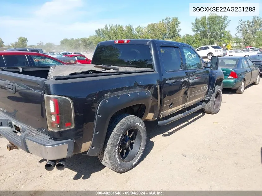 2010 Chevrolet Silverado 1500 K1500 Lt VIN: 3GCXKSE22AG251288 Lot: 40251548