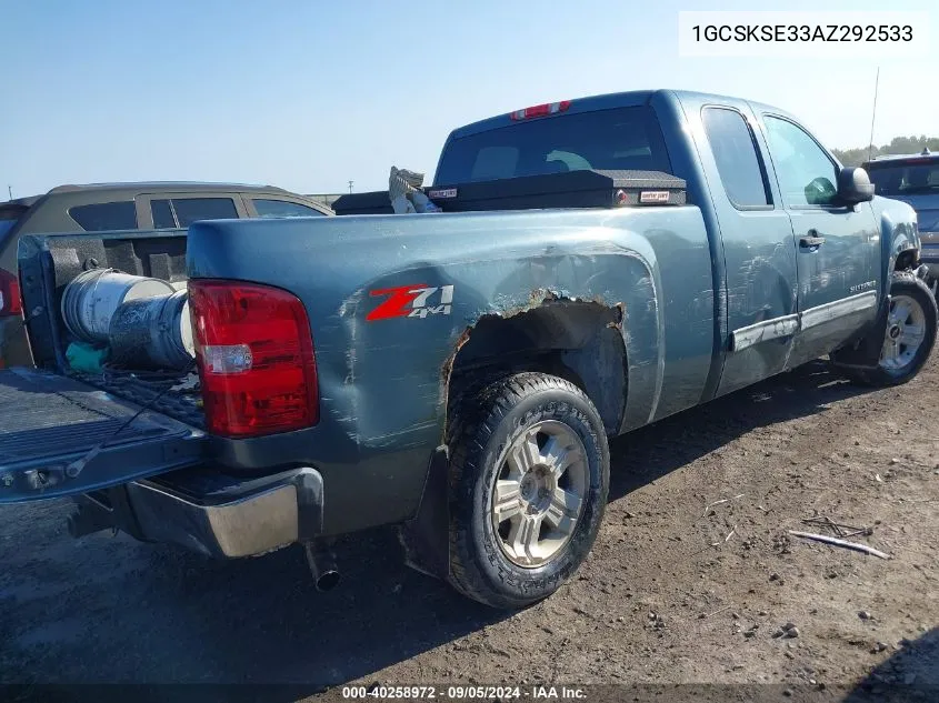 2010 Chevrolet Silverado K1500 Lt VIN: 1GCSKSE33AZ292533 Lot: 40258972