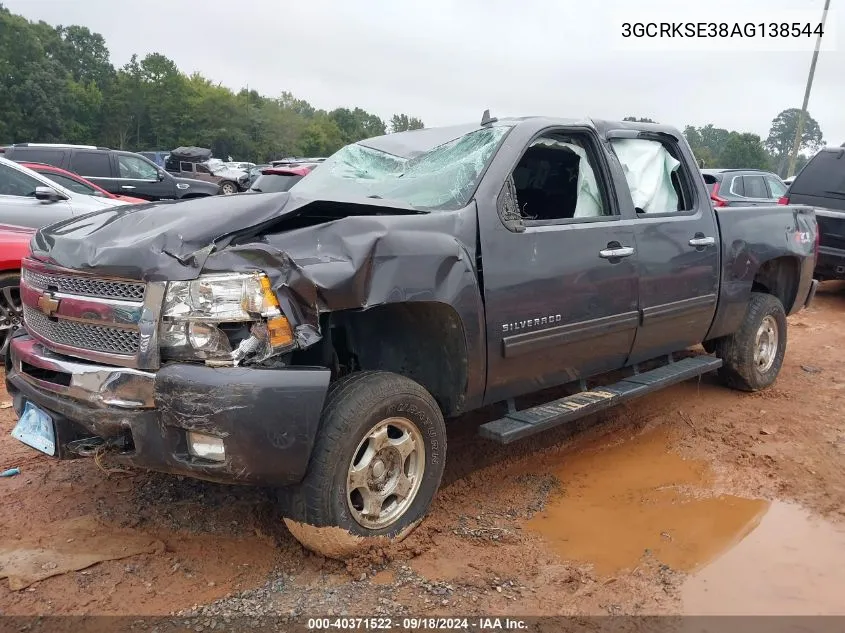 2010 Chevrolet Silverado K1500 Lt VIN: 3GCRKSE38AG138544 Lot: 40371522