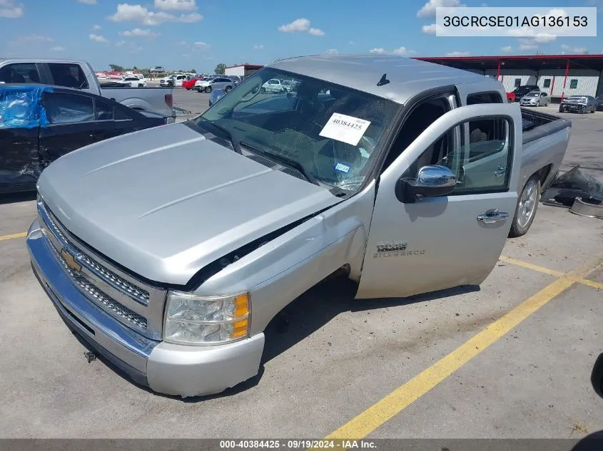 2010 Chevrolet Silverado 1500 Lt VIN: 3GCRCSE01AG136153 Lot: 40384425