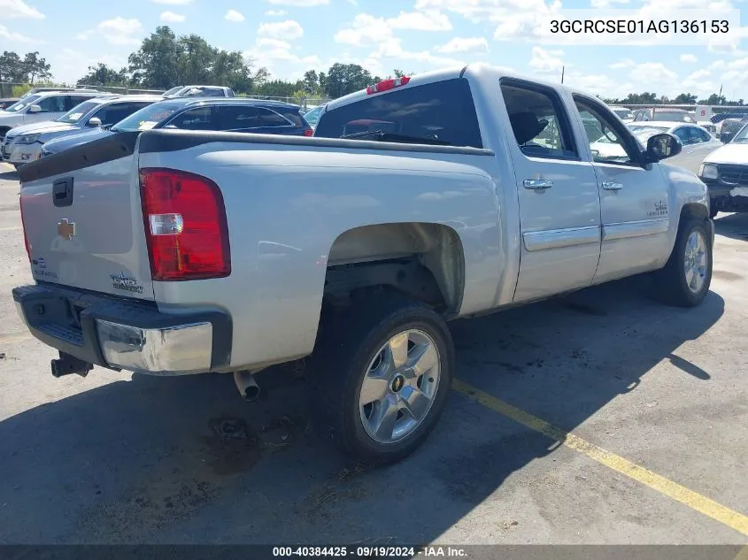 2010 Chevrolet Silverado 1500 Lt VIN: 3GCRCSE01AG136153 Lot: 40384425