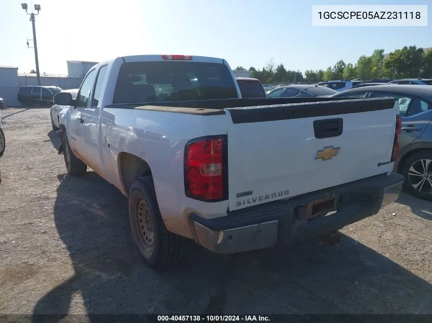 1GCSCPE05AZ231118 2010 Chevrolet Silverado 1500 Work Truck