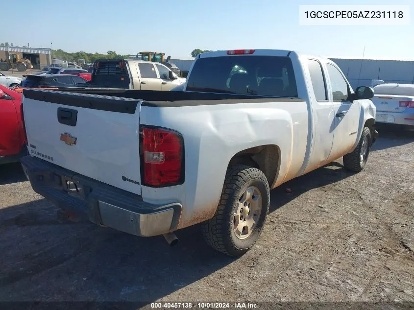 2010 Chevrolet Silverado 1500 Work Truck VIN: 1GCSCPE05AZ231118 Lot: 40457138