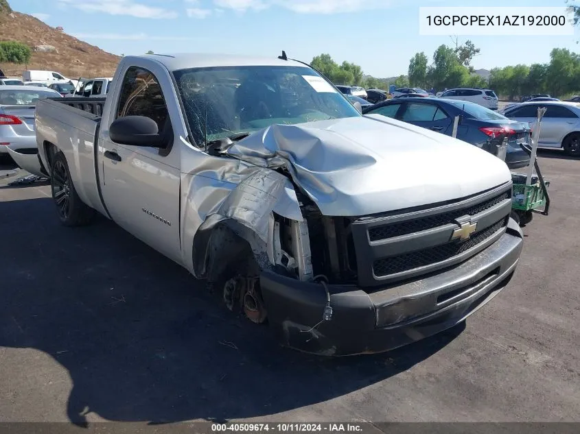 2010 Chevrolet Silverado 1500 Work Truck VIN: 1GCPCPEX1AZ192000 Lot: 40509674