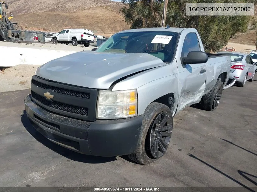 2010 Chevrolet Silverado 1500 Work Truck VIN: 1GCPCPEX1AZ192000 Lot: 40509674