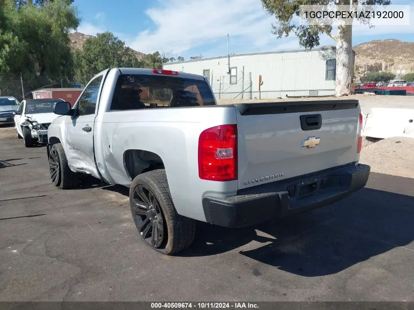 2010 Chevrolet Silverado 1500 Work Truck VIN: 1GCPCPEX1AZ192000 Lot: 40509674