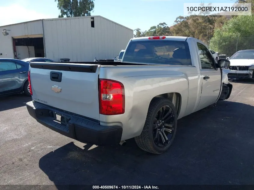 2010 Chevrolet Silverado 1500 Work Truck VIN: 1GCPCPEX1AZ192000 Lot: 40509674